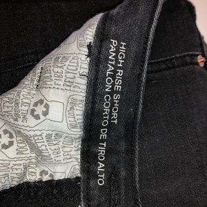 High Rise Black Jean Shorts